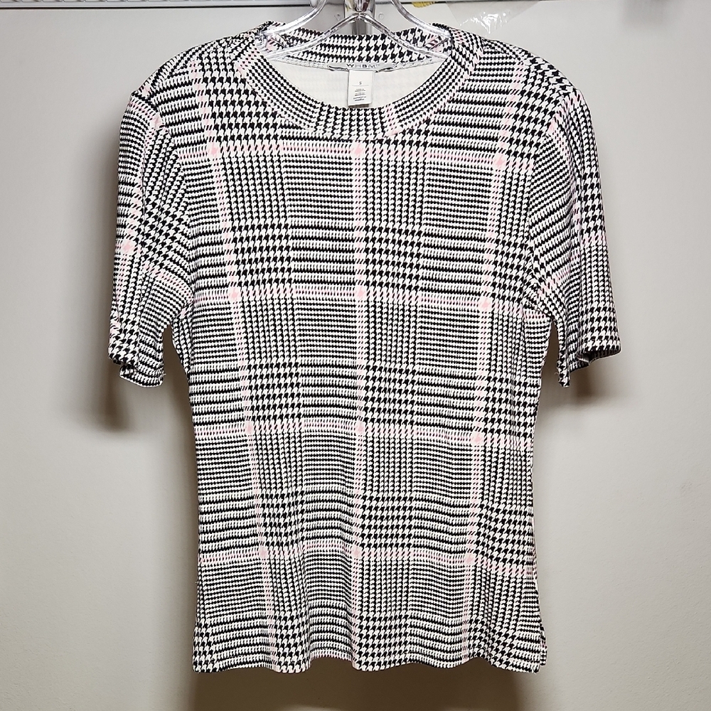 White House Black Market | Plaid Short Sleeve Top | S